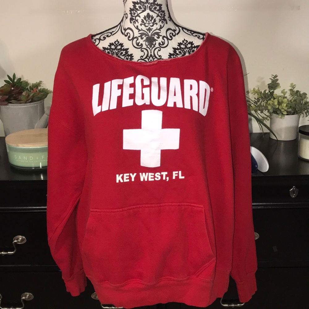 LIFEGUARD Key West Florida Off The Shoulder Sweatshirt Size XL